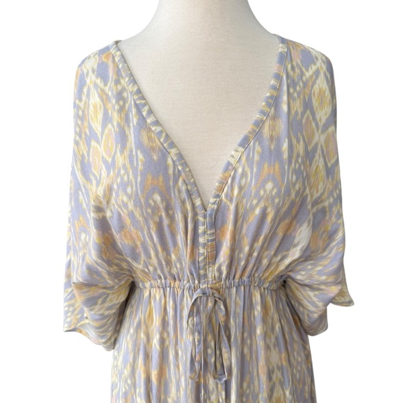 Cost Plus World Market Mira Ikat Kaftan Dress Blue White S / M - Picture 4 of 10